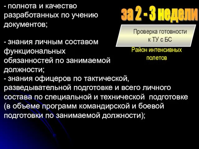 Район интенсивных полетов за 2 - 3 недели - полнота и качество