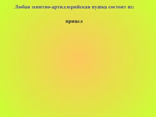 Любая зенитно-артиллерийская пушка состоит из: прицел