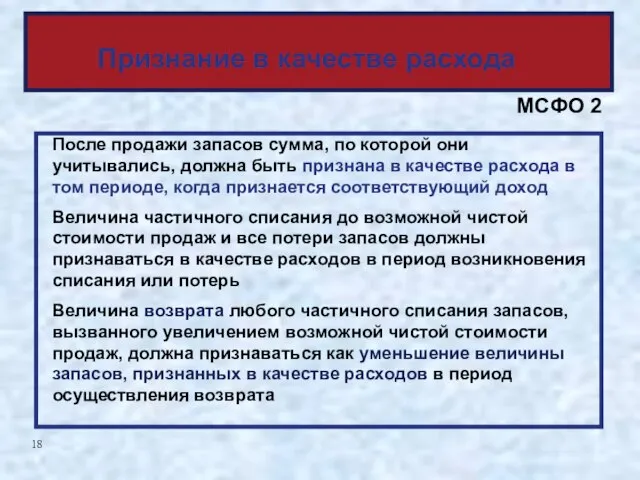 После продажи запасов сумма, по которой они учитывались, должна быть признана в