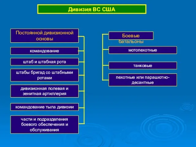 Дивизия ВС США Постоянной дивизионной основы Боевые батальоны командование штаб и штабная