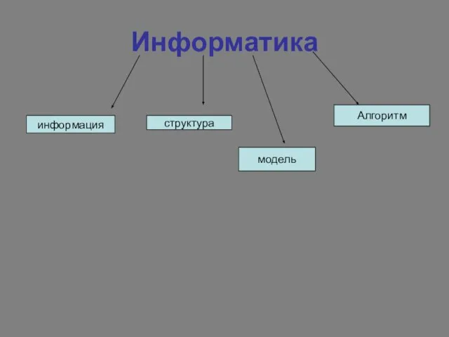 Информатика информация структура модель Алгоритм