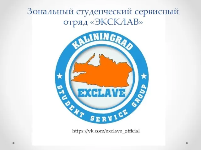 Зональный студенческий сервисный отряд «ЭКСКЛАВ» https://vk.com/exclave_official