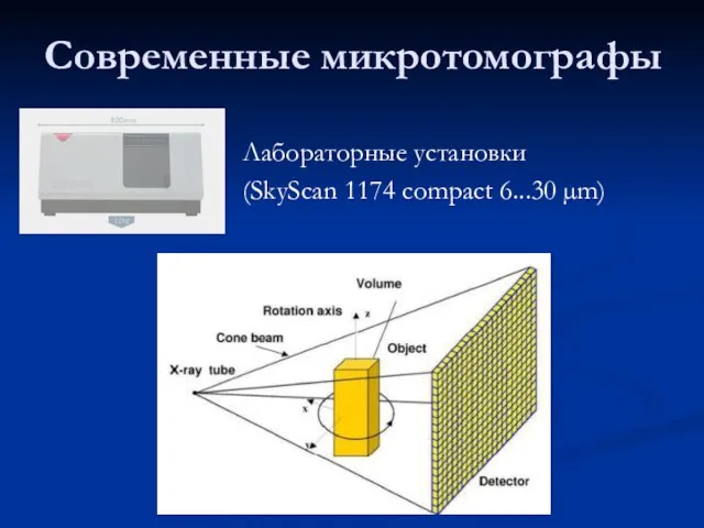 Современные микротомографы Лабораторные установки (SkyScan 1174 compact 6...30 µm)