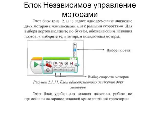 Блок Независимое управление моторами