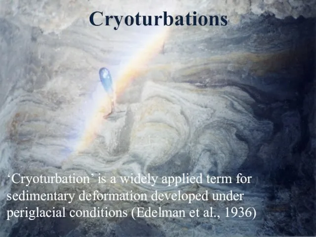 ‘Cryoturbation’ is a widely applied term for sedimentary deformation developed under periglacial