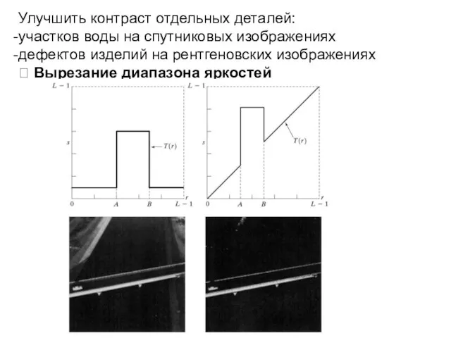 Улучшить контраст отдельных деталей: участков воды на спутниковых изображениях дефектов изделий на