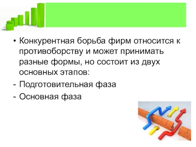 Конкурентная борьба фирм относится к противоборству и может принимать разные формы, но