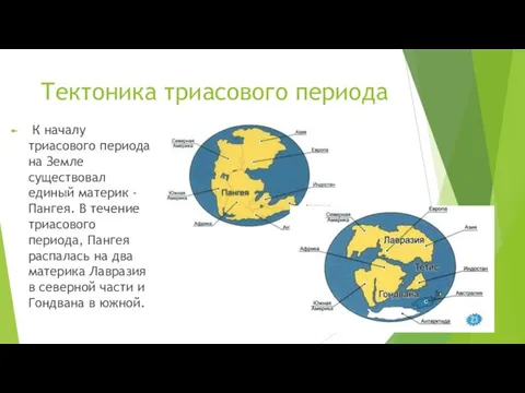 Тектоника триасового периода К началу триасового периода на Земле существовал единый материк