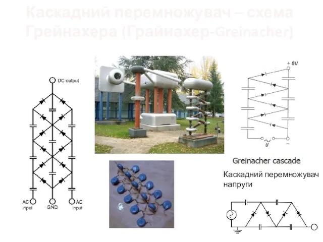 Каскадний перемножувач напруги Каскадний перемножувач – схема Грейнахера (Грайнахер-Greinacher)