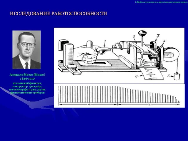 1. Проблема утомления и ее определение при занятиях спортом ИССЛЕДОВАНИЕ РАБОТОСПОСОБНОСТИ Анджело