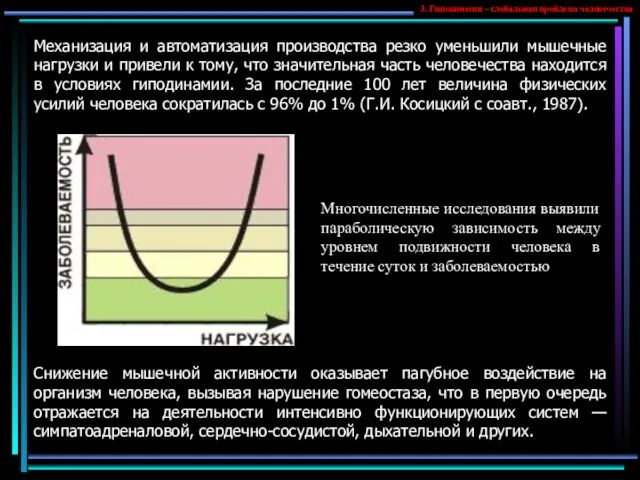 Механизация и автоматизация производства резко уменьшили мышечные нагрузки и привели к тому,