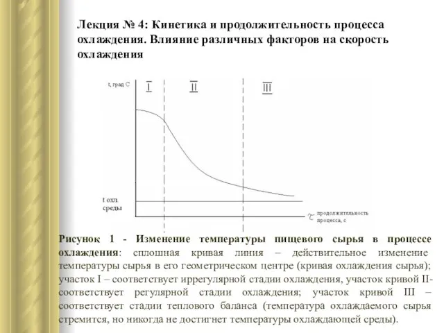 Лекция № 4: Кинетика и продолжительность процесса охлаждения. Влияние различных факторов на