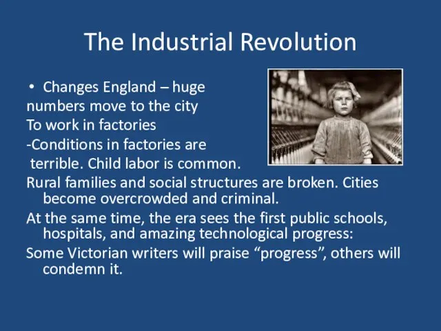 The Industrial Revolution Changes England – huge numbers move to the city
