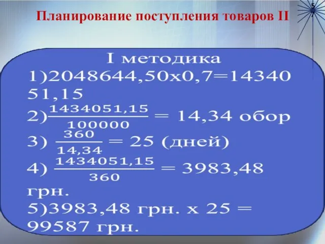 Планирование поступления товаров II 57