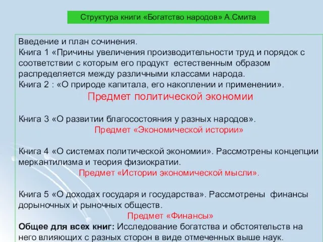 Введение и план сочинения. Книга 1 «Причины увеличения производительности труд и порядок