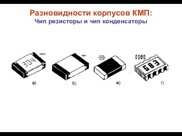 Разновидности корпусов КМП: Чип резисторы и чип конденсаторы