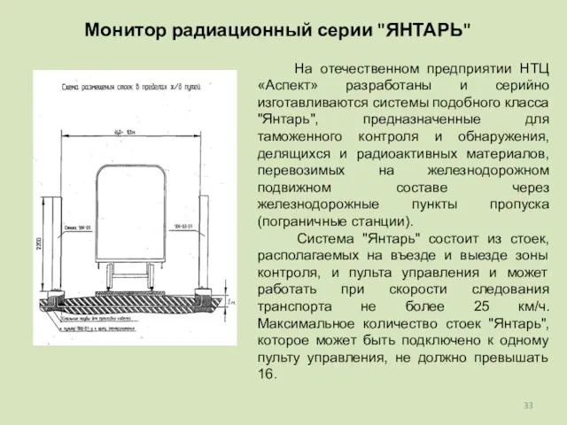 Монитор радиационный серии "ЯНТАРЬ" На отечественном предприятии НТЦ «Аспект» разработаны и серийно