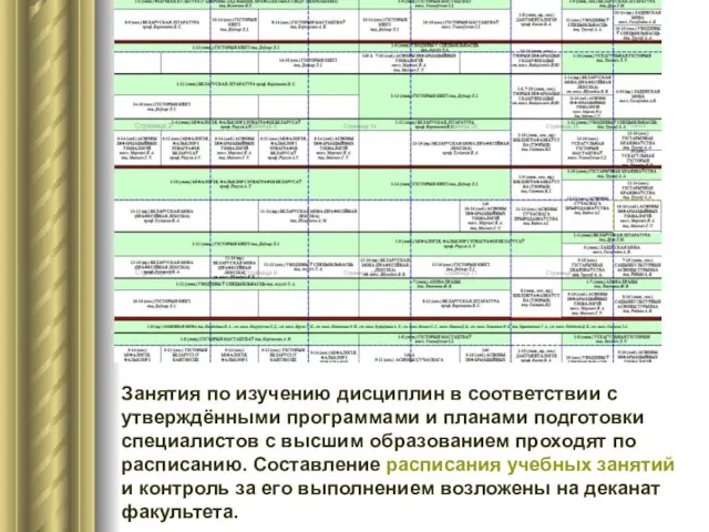 Занятия по изучению дисциплин в соответствии с утверждёнными программами и планами подготовки