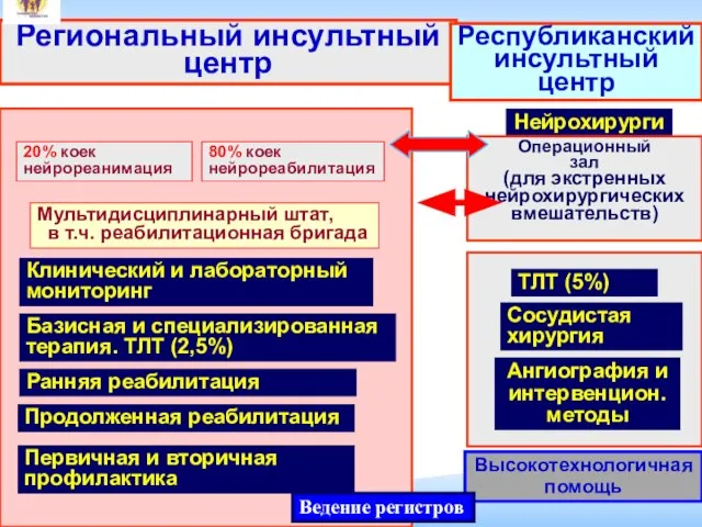 Нейрохирургия Сосудистая хирургия Ангиография и интервенцион. методы Клинический и лабораторный мониторинг Базисная