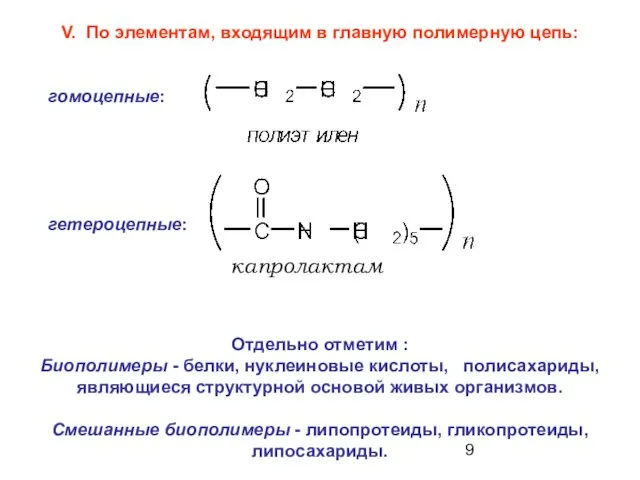 Отдельно отметим : Биополимеры - белки, нуклеиновые кислоты, полисахариды, являющиеся структурной основой