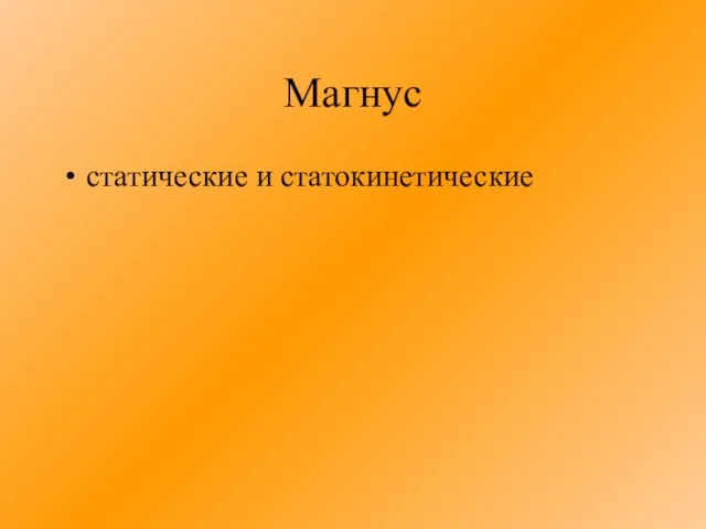 Магнус статические и статокинетические