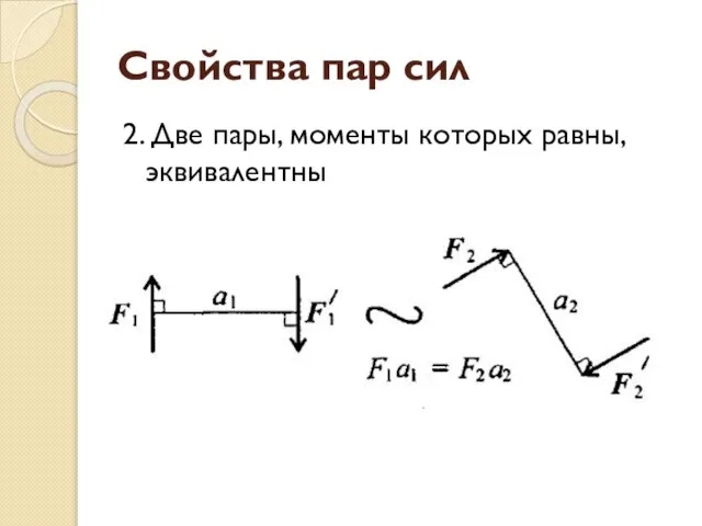 Свойства пар сил 2. Две пары, моменты которых равны, эквивалентны