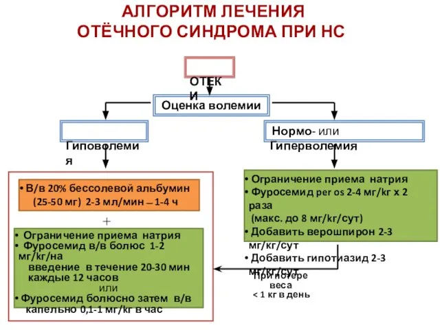 АЛГОРИТМ ЛЕЧЕНИЯ ОТЁЧНОГО СИНДРОМА ПРИ НС