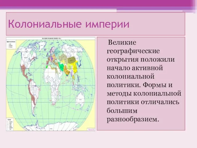 Великие географические открытия положили начало активной колониальной политики. Формы и методы колониальной