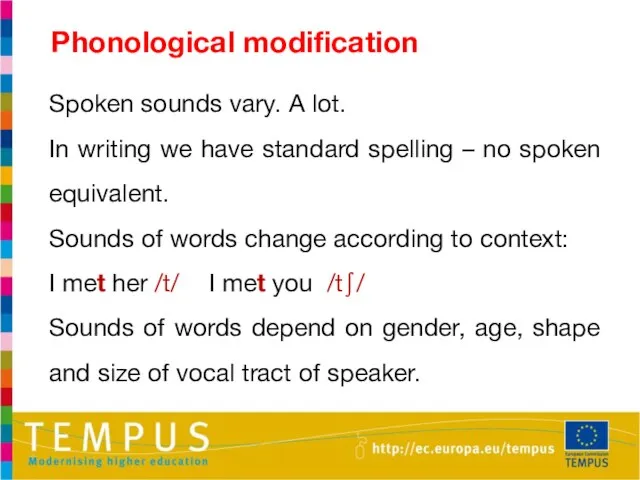 Spoken sounds vary. A lot. In writing we have standard spelling –