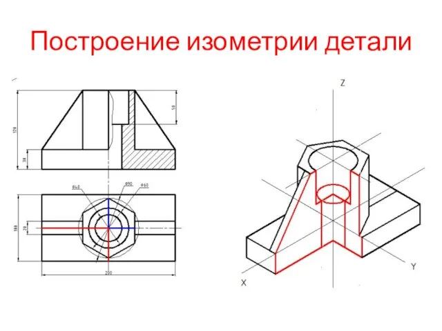 Построение изометрии детали