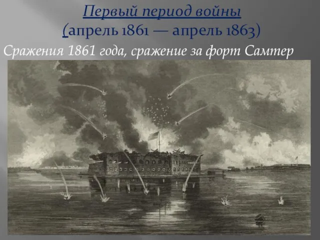 Первый период войны (апрель 1861 — апрель 1863) Сражения 1861 года, сражение за форт Самтер