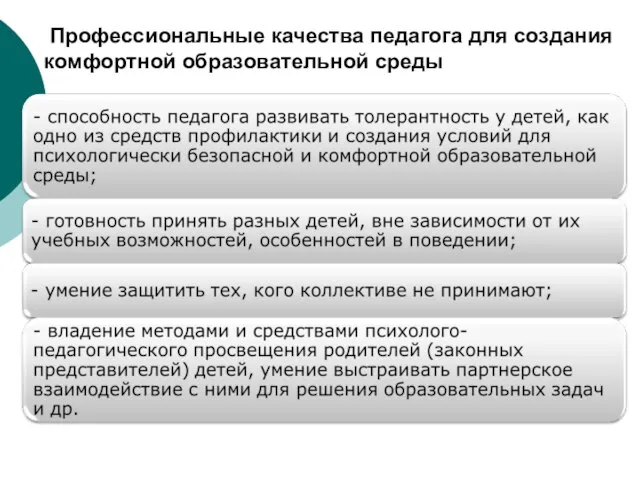 Профессиональные качества педагога для создания комфортной образовательной среды