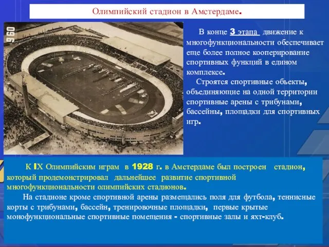 Олимпийский стадион в Амстердаме. К IХ Олимпийским играм в 1928 г. в