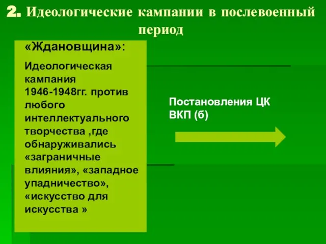 2. Идеологические кампании в послевоенный период