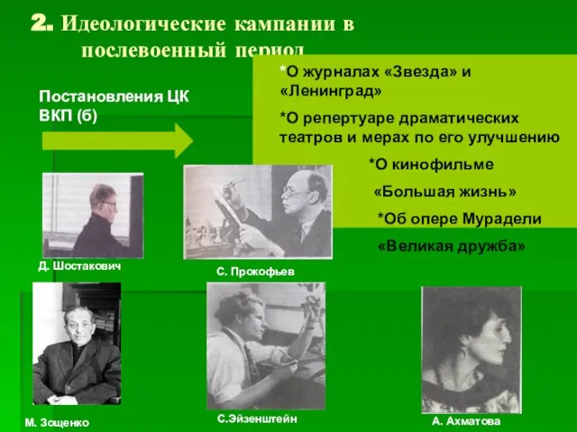 2. Идеологические кампании в послевоенный период