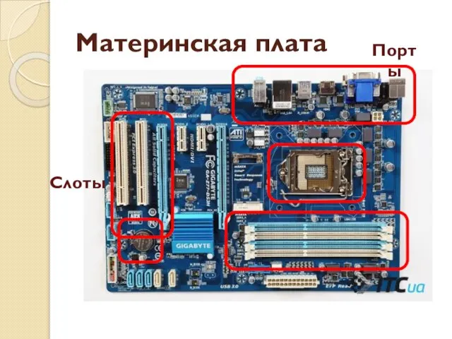 Материнская плата Слоты Порты