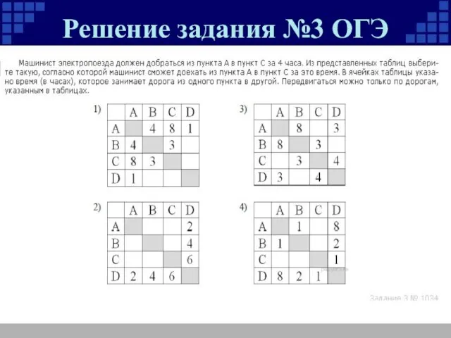 Решение задания №3 ОГЭ