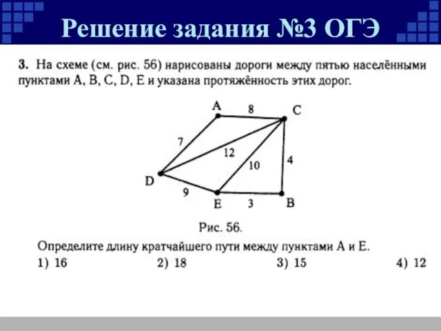 Решение задания №3 ОГЭ