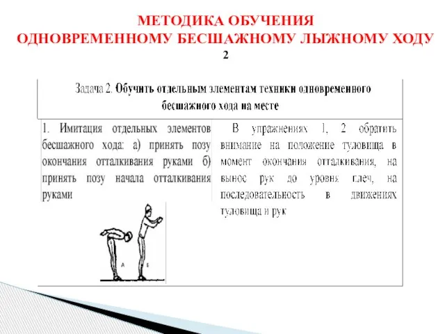 МЕТОДИКА ОБУЧЕНИЯ ОДНОВРЕМЕННОМУ БЕСШАЖНОМУ ЛЫЖНОМУ ХОДУ 2