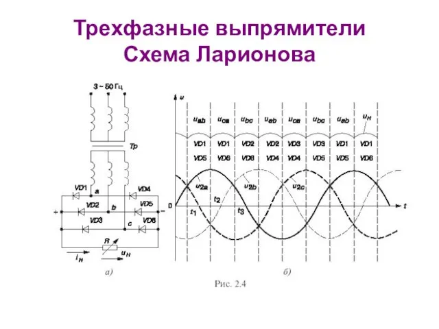 Трехфазные выпрямители Схема Ларионова