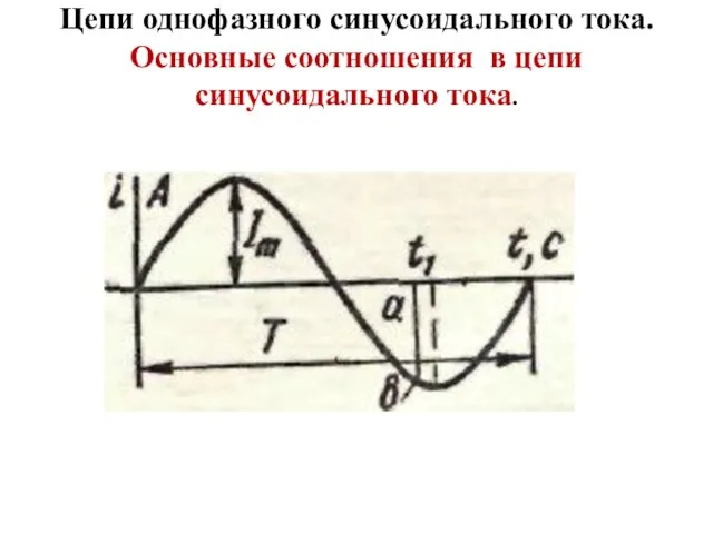 Цепи однофазного синусоидального тока. Основные соотношения в цепи синусоидального тока.