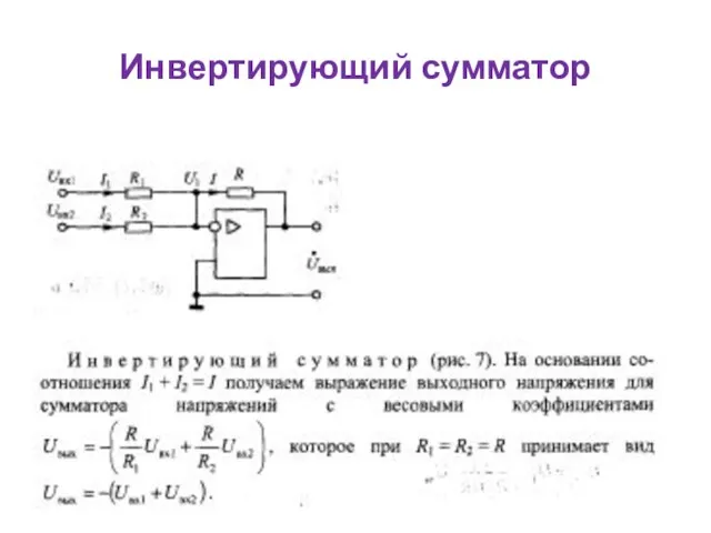 Инвертирующий сумматор