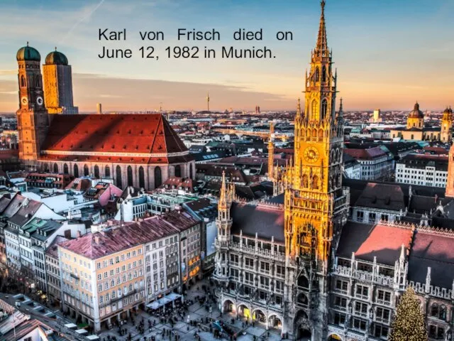 Karl von Frisch died on June 12, 1982 in Munich.