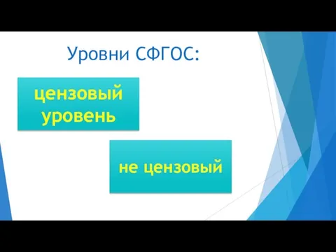 Уровни СФГОС: цензовый уровень не цензовый