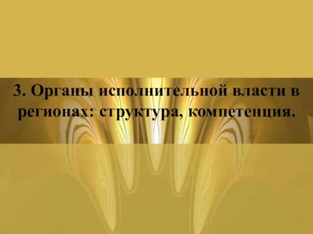 3. Органы исполнительной власти в регионах: структура, компетенция.