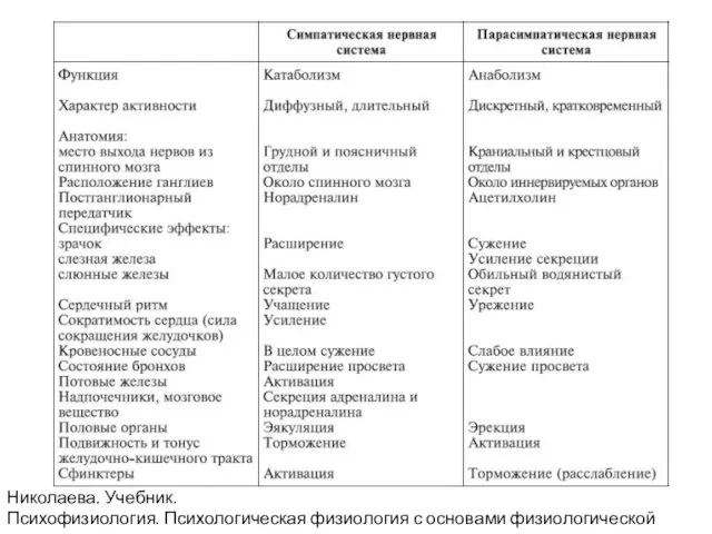 Николаева. Учебник. Психофизиология. Психологическая физиология с основами физиологической психологии.