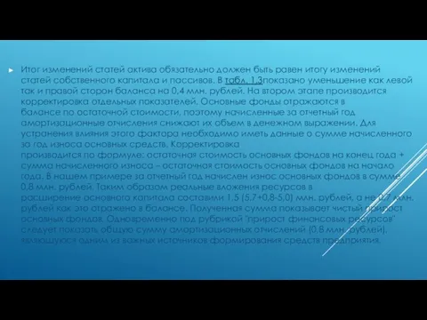 Итог изменений статей актива обязательно должен быть равен итогу изменений статей собственного