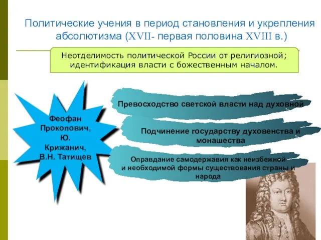 Политические учения в период становления и укрепления абсолютизма (XVII- первая половина XVIII