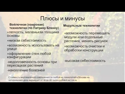 Плюсы и минусы Войлочная (ковровая) технология (по Патрику Бланку) +легкость, маленькая толщина