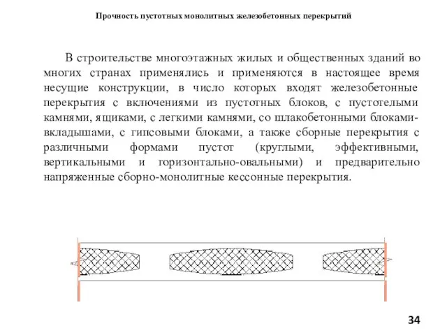 Прочность пустотных монолитных железобетонных перекрытий В строительстве многоэтажных жилых и общественных зданий